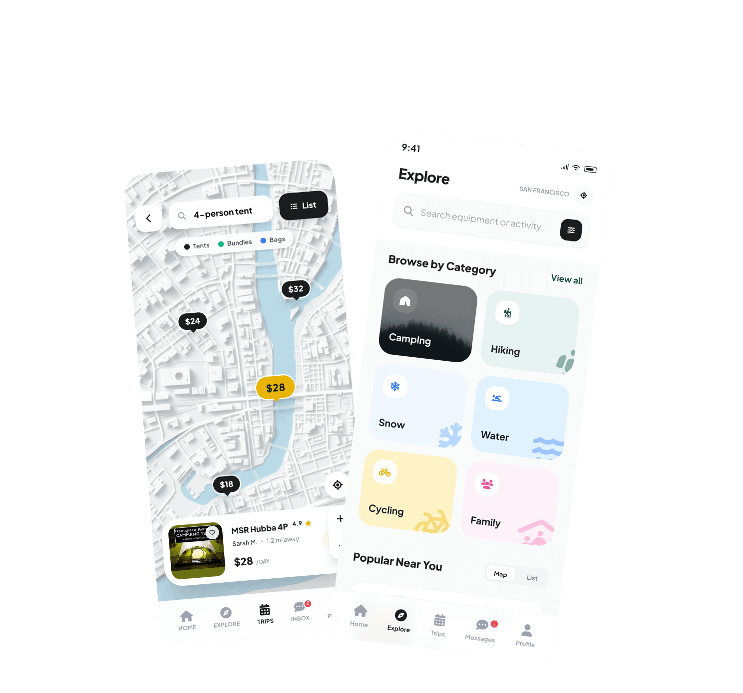 Mobile product interface screens for UI and UX design
